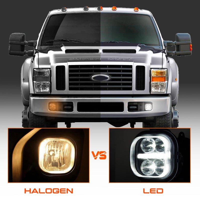 DRFG LED Fog Light Assembly with Daytime Running Lights for 2008 2009 2010 Ford F250 F350 F450 F550 Bumper Driving Fog Lamp Kit Plug & Play - Image 3